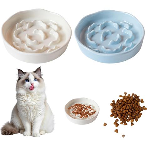 2 Pack Unbreakable Slow Feed Bowls for Small Dogs and Cats - Set of 2 Melamine Puzzle Trays for Dry and Wet Food - Whiskey and Dishwasher Safe - Design (1/5)