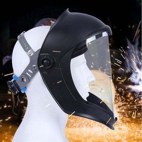Integralhelm mit Visier, Antibeschlagschutz, Sicherheits-Schleifhelm, Absturzschutz, Doppel-Kopfbandmaske (1/3)