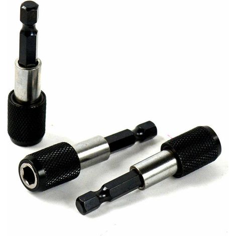 3 Pièces Porte Embout Magnetique, 1/4" 60mm Porte Embout Visseuse a choc, pour cloison sèche et enfoncer des vis à montage rapide dans des plaques de plâtre (1/5)