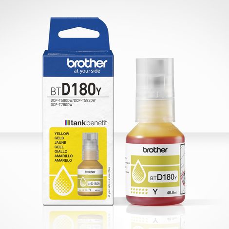 CARTUCHO BOTELLA TINTA AMARILLO BTD180Y BROTHER
