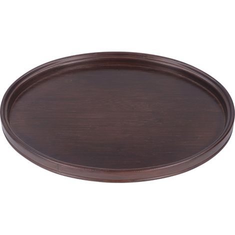 Plateau à thé ovale en bambou décoratif, robuste, élégant et sûr, idéal pour le dîner, le thé, les repas et pour dresser une table à la maison ou au restaurant. (1/5)