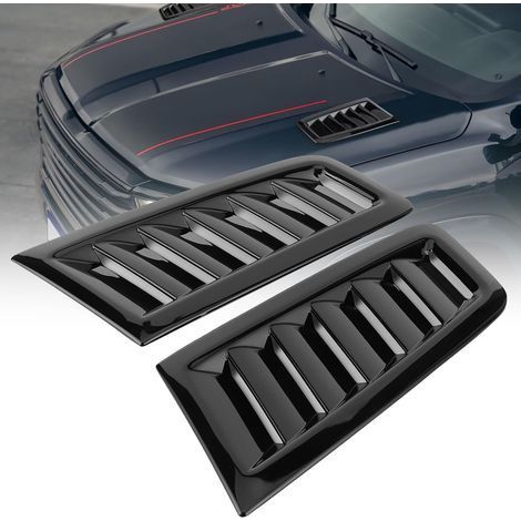 Focus RS MK2 Style 2 Pièces Grille de Prise D'air de Voiture, Universel Capot Évents Couvercle d'Admission de Flux Turbo Capot Couverture (Noir brillant) (1/5)