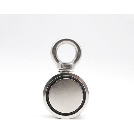 Aimant de pêche en néodyme double face,Diamètre 60mm,Combiné 300Kg Extrêmement Traction Puissant pour pêche à l'aimant et récupération dans la rivière THISNDE (1/2)