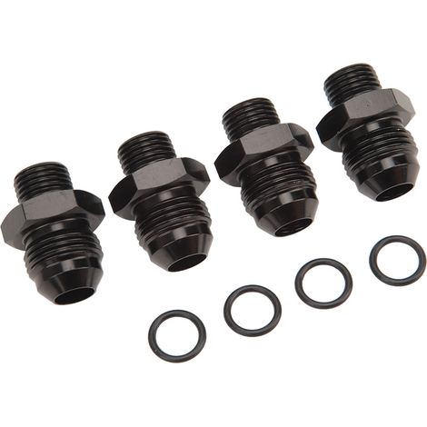 4 Stück ORB-Außengewindeanschluss 1500 PSI Aluminiumlegierung Mehrzweck-O-Ring-Anschlussstecker Außengewindeadapter für Kraftstoffverteilerleiste, Ölkühler, Kraftstoffpumpe 6AN-8AN (1/5)