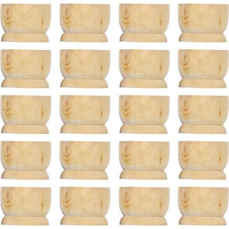 Lot de 20 coquetiers en bois pour Pâques, présentoir à œufs de Pâques pour la maison-4.00X4.00X3.20CM (1/3)