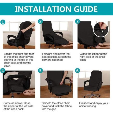Housse de chaise de bureau épaisse et extensible avec accoudoir, protection de meubles universelle, douce et lavable, XL,G (1/4)