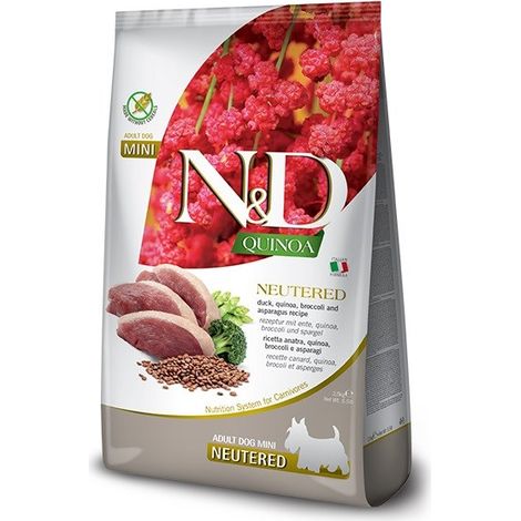 FARMINA N&D QUINOA DOG PATO Y BRÓCOLI ESTERILIZADO 2,5 kg (1/5)
