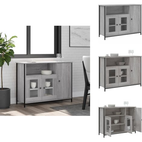 Sideboard Grau Sonoma 100x35x75 cm Holzwerkstoff - Schreibtisch - Wohnzimmermöbel - Sideboard Grau - Holz Sideboard - Regal (1/5)
