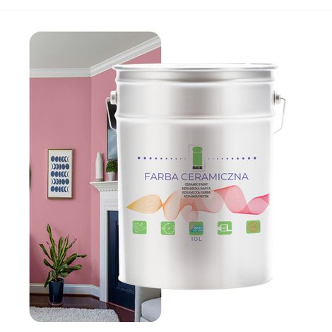 PITTURA MURALE IN CERAMICA, LAVABILE, ROSA CHIARO, 10L, ANTIMACCHIA (1/5)