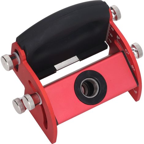 Verstellbarer Aluminium-Holzbohrer 0-90° mit transparenter Skala, Positionierhilfe für schräge Bohrungen, rot (1/5)