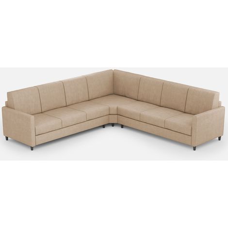 Canapé d'angle moderne italien tissu beige Korane - 5 tailles 281x281 cm-Taille 281x281 cm (1/5)