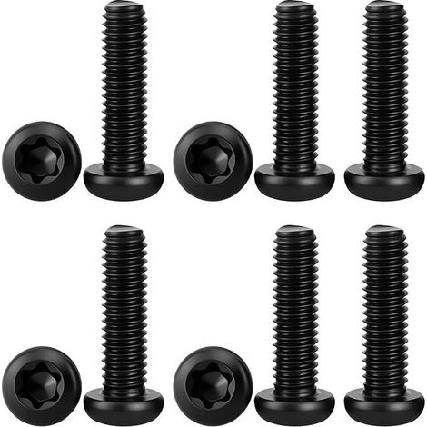 Lot de 10 Vis de Sécurité à Tête Plate Torx M2.5x6mm, Fixations de Sécurité en Acier Inoxydable à Entraînement Étoile pour Assemblage de Machines et Réparation d'Appareils Électroniques, Noir (1/5)