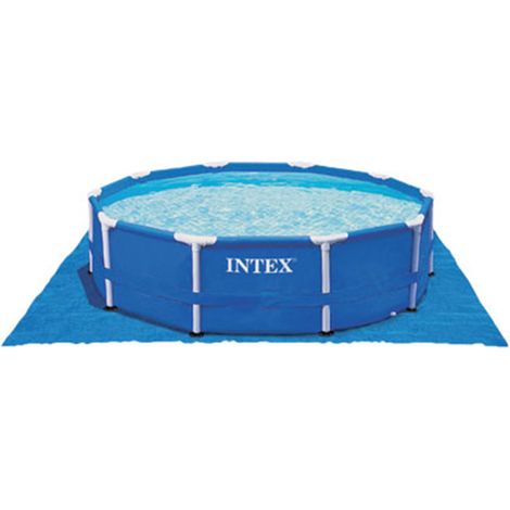 Intex – Tapis de sol pour piscine ronde Ø 5,49 m – Protection contre débris et perforations – PVC tissé 0,13 mm – Installation facile (1/3)