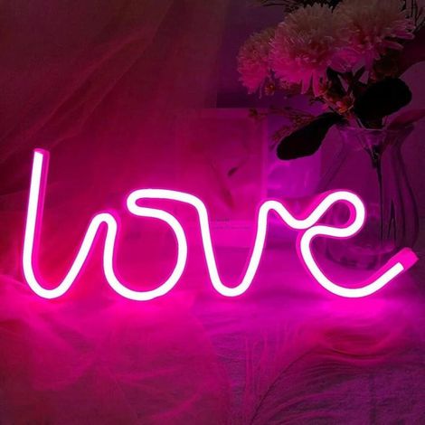 Liebes-Neonschilder, pinke LED-Liebes-Neonlichter für Schlafzimmerwände, Valentinstag, Hochzeitsdekoration (1/5)