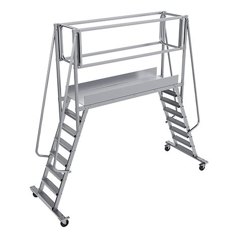 Piattaforma con ruote 10 gradini - Altezza massima di lavoro 4.11m - PONT10-1800-GC