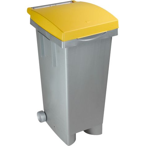 Bidone con ruote per raccolta differenziata 80 lt Tata ICS - Yellow (1/4)