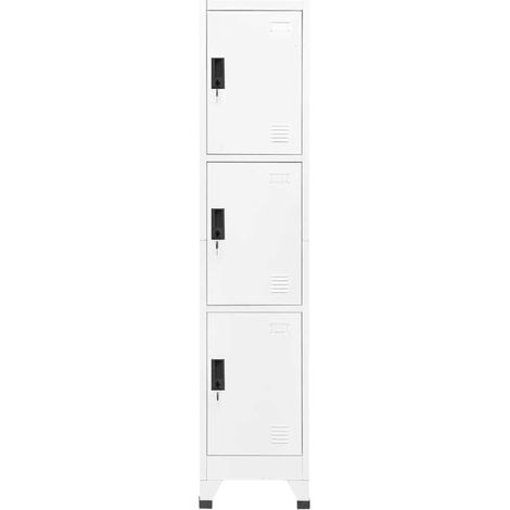 Armadietto con Serratura Bianco 38x45x180 cm in Acciaio DAS974663 (1/5)