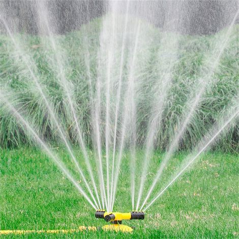 Automatischer 360°-Drehregner für die Garten- und Baumschulbewässerung, dreizinkiges Modell mit 4-Punkt-Wasseranschluss, zum Bewässern von Pflanzen und Blumen (1/2)