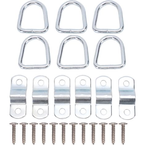 Ancres d'arrimage avec anneau en D, crochets de remorque robustes de 1/4 po pour lit de camion, sangles de support de chargement, 6 pièces (1/5)