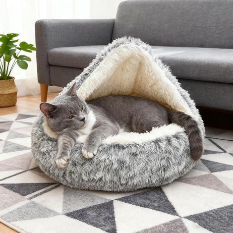 Soothing Bed for Dogs and Cats, Plush Seashell-Shaped Basket, Washable Non-Slip Cushion for Small and Medium-Sized Pets (1/5)