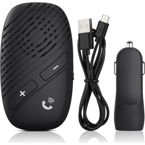 Haut-parleur Bluetooth Voiture Mains Libres avec Écran Solaire, Compatible 4 Langues