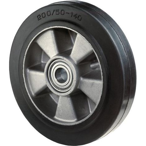 Ruota di ricambio per rulli BS in gomma piena elastica nera con cuscinetti a sfera Ø 250 mm 550 kg - B80.251 (1/3)