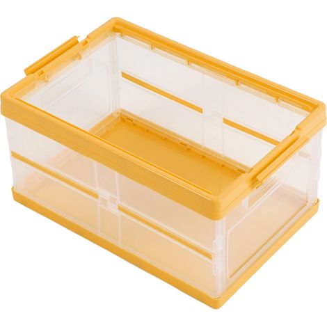 Boîte de rangement pliable, grand organiseur de coffre de siège pour la maison, la voiture, les voyages et les activités de plein air, jaune (1/5)