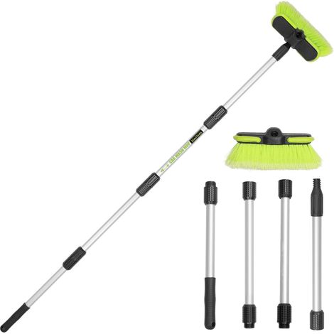 165cm Brosse Lavage Voiture Telescopique Kit Nettoyage Voiture Extérieur Poils Doux Balai de Lavage avec 4 Places Tenues à la Main Camping Car Accessoires pour Caravane Toiture Camion SUV,Déneigement (1/5)