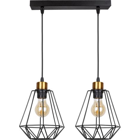 Suspension Candellux PRIMO 2xE27 métal noir/or 100cm