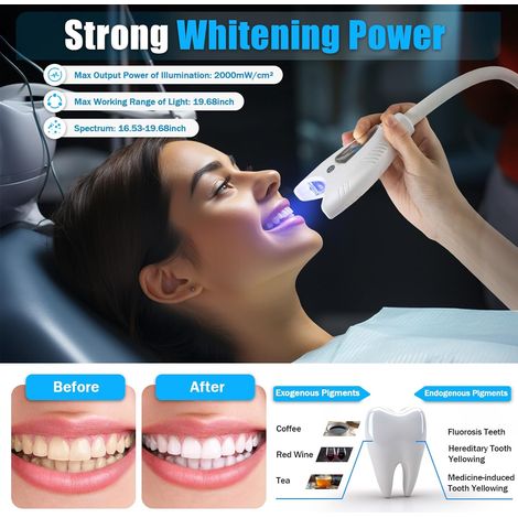 Lampe Blanchiment Dentaire Lampe LED Pour Blanchir les Dents Machine Avec Roues Et Timer Hauteur Réglable,Télécommande Machine de Blanchiment des Dents Mainframe Type de Support