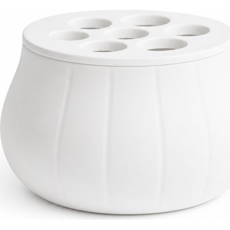 Vaso decorativo bianco per erbe aromatiche, dal design moderno. (1/3)