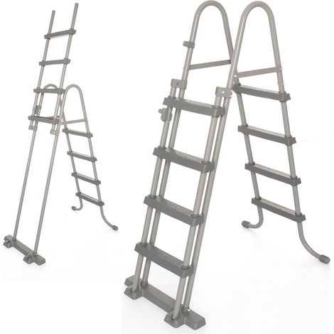 GARDENIA Scaletta per piscina, struttura in metallo antiruggine, gradini in plastica ultra-resistente, 107 cm