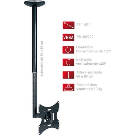 Fonestar STV-666N staffa per monitor 106,7 cm (42") Nero soffitto