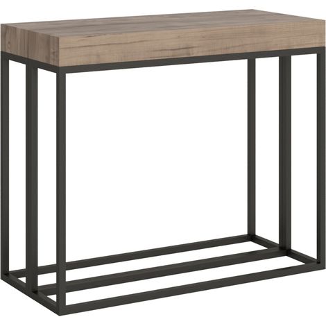 Tavolo consolle "Taranto" allungabile in legno per sala da pranzo -Allungabile fino a 196 cm / Classic / Abete Tinto (1/4)