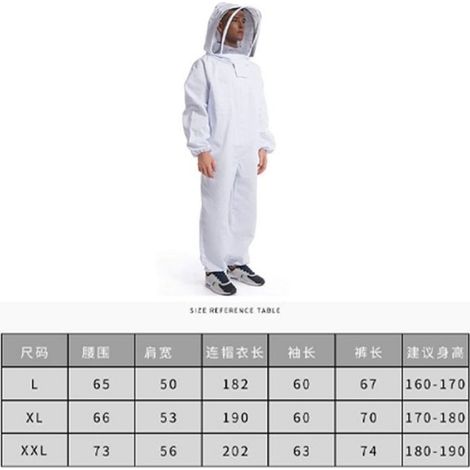 Costume d’apiculteur Costume d'apiculteur professionnel, taille élastique, tenue jardin bloc XL pour 160-165 cm (1/4)