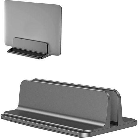 Support pour ordinateur portable compatible grand support pour ordinateur portable de bureau réglable verticalement, gris (1/5)