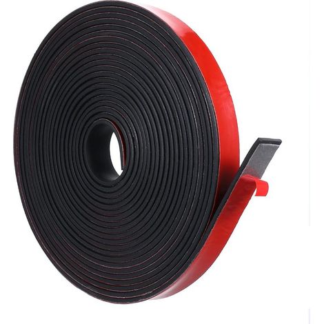 Selbstklebender Gummistreifen – 4,5 m x 12,5 mm x 1,5 mm – Neopren – Bauschutzmatte – Vollgummi – Für Gummifugen, Heimwerkerprojekte und zum Schutz von Beschichtungen (1/5)