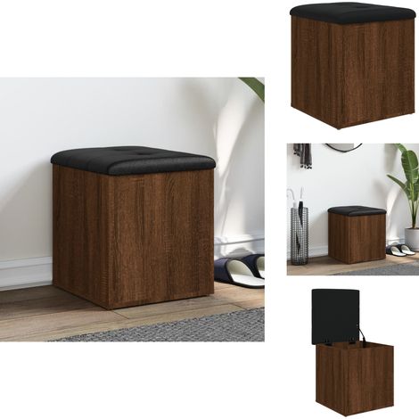 Banc de rangement chêne marron 42x42x45 cm bois d'ingénierie - Banc Coffre - Banc Rangements - Banc Entrée - Meuble Rangement - Banc Salle À Manger (1/5)