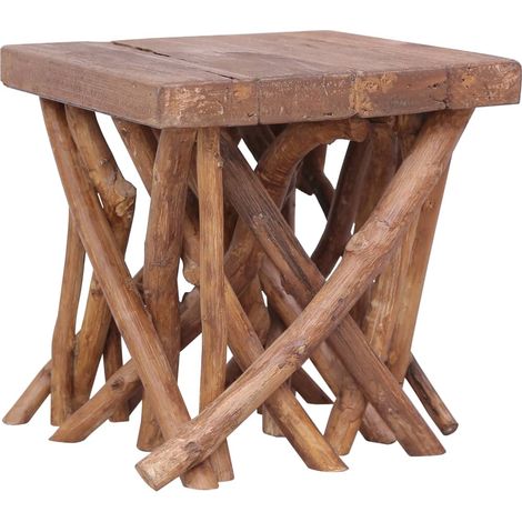 Table basse de salon Bout de canapé Tables d'appoint pour chambre en rondin 40x40x40 cm Bois solide XTT580 (1/5)