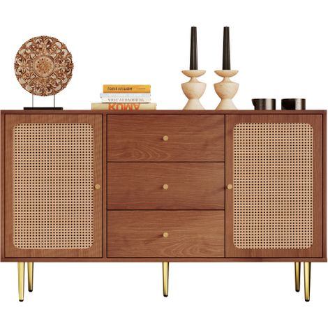Commode à 6 tiroirs – Buffet / Meuble haut en rotin pour la chambre et toutes les pièces de vie
