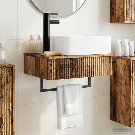 Lavabo de Lavado Montado en la Pared Madera envejecida