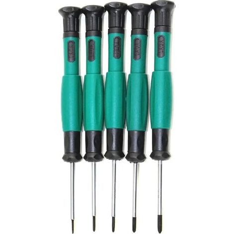 Lot de 5 tournevis Phillips/tête fendue de précision (1/3)