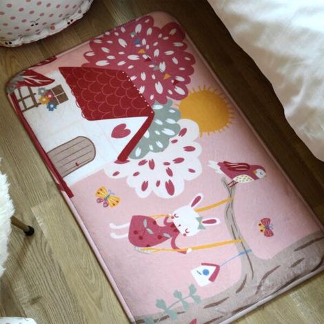 Tapis douceur dinterieur matty rose 75 x 45 cm polyester (1/2)