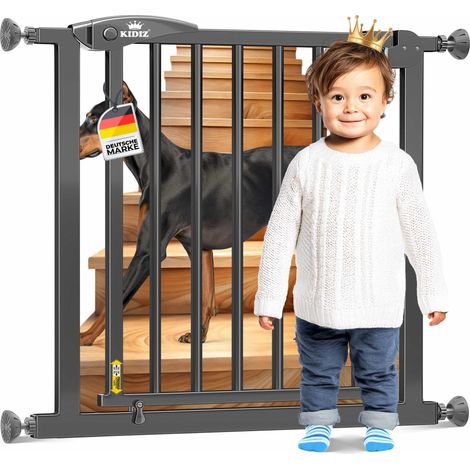 KIDIZ® Barrera puerta/escalera, sin taladrar - 81-91 cm, antracita, +7 cm (1/5)