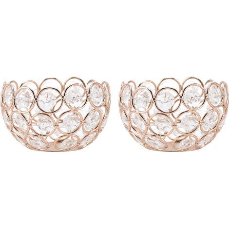 Bougeoirs ronds en métal et cristal, 2 pièces, Base antidérapante, décoration de fête Simple et élégante pour la maison, le bureau, cadeaux de décoration (1/5)