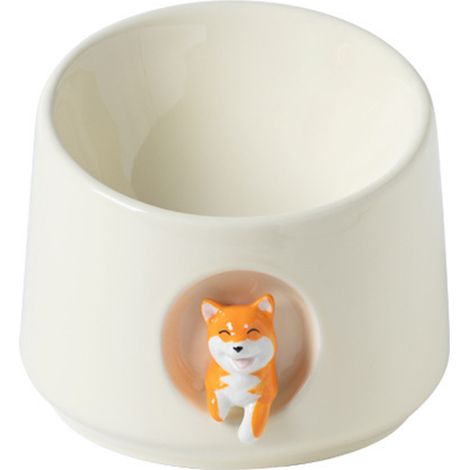 Gamelle en céramique pour chat avec pieds hauts, système anti-basculement, motif vertèbre cervicale, pour nourriture et eau. (1/4)