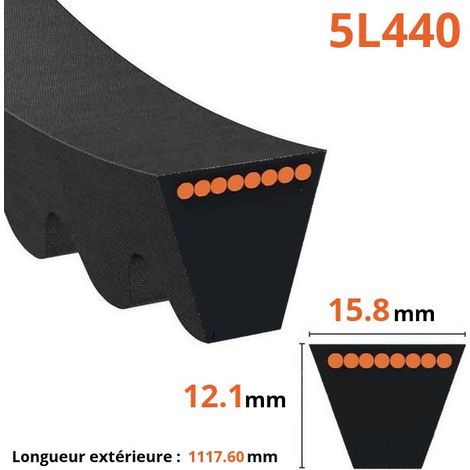 Courroie crantée trapézoïdale 5L440