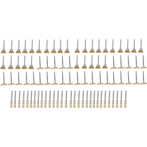 Ortviai Brosse métallique en laiton pour outil rotatif – 90 pièces, formes stylo, bol et T, diamètre 6 à 22 mm (1/5)