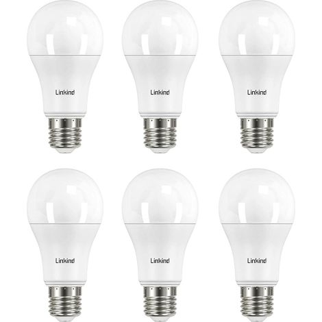 Ampoule LED E27 Blanc Chaud, 13,7W Equivalent 100W, 2700k Lumière Blanche Chaude 1521lm, Ampoule Standar A60 Gros Culot à Vis, No Dimmable, 220v-240v, Lot de 6 (1/5)