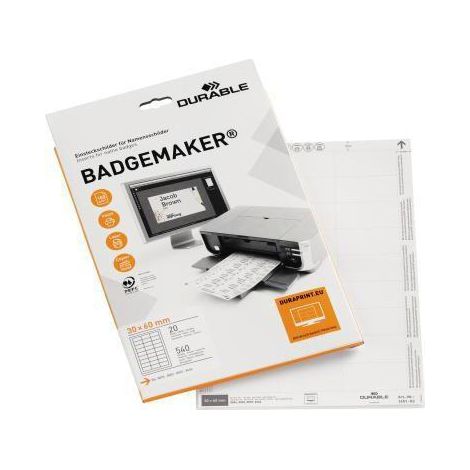 DUR Einsteckschildbogen 145102 Namensschilder 60 x 30 mmv weiß (1/5)